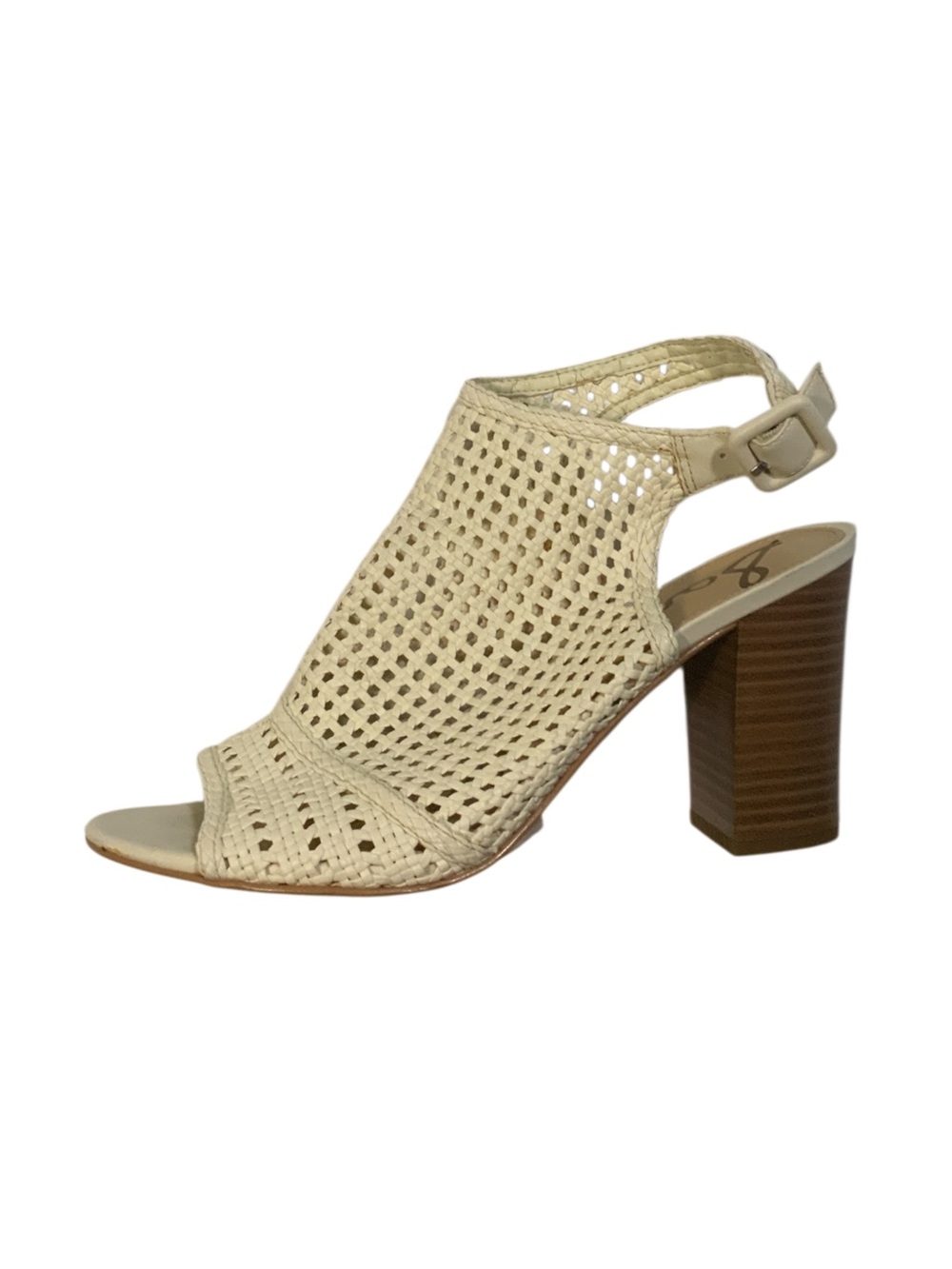 Sam Edelman Evie Basket Weave Open Toe Block Heel Slingback Sandals